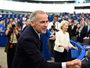 Source-feed image associated with EU chief Ursula von der Leyen says she wants Canada to become the bloc's 1st associate member