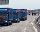 Source-feed image associated with Russia and North Korea open first road bridge across their shared border