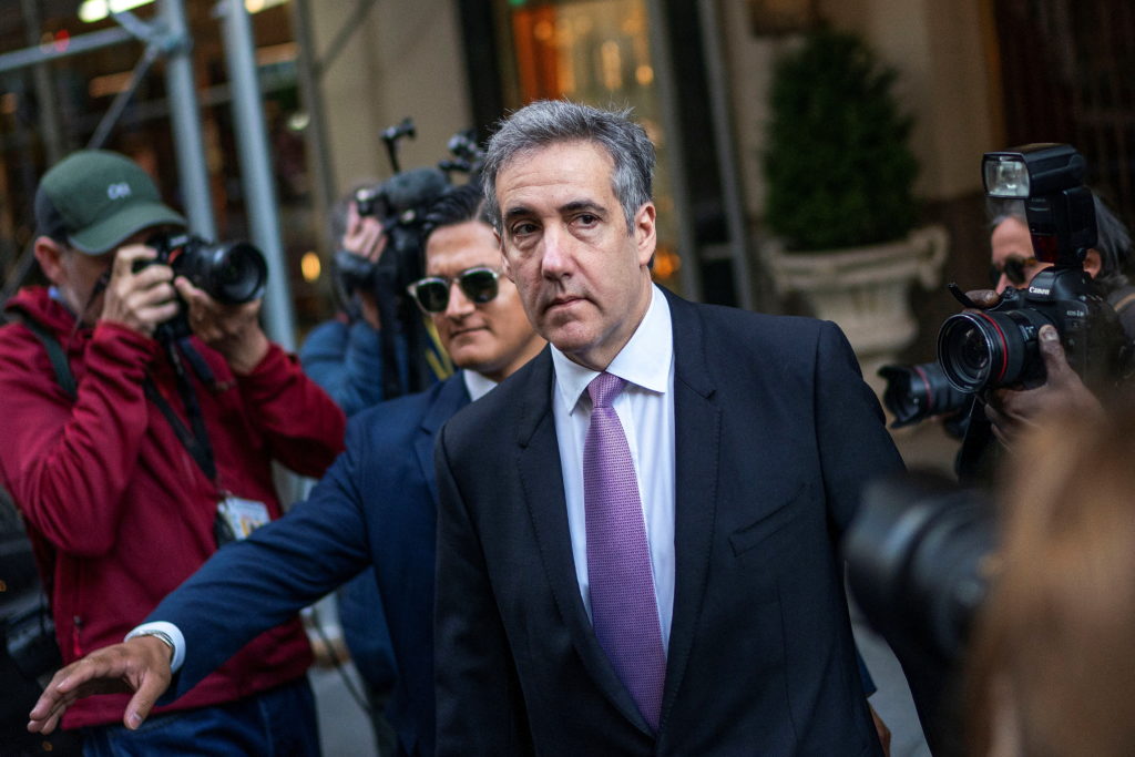Source-feed image associated with Michael Cohen, Trump's former fixer-turned-enemy, is hosting the president on his radio show