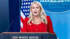 Source-feed image associated with Trump says White House press secretary Karoline Leavitt to leave post