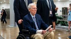 Source-feed image associated with Mitch McConnell returns home weeks after hospital admission sparked health speculation