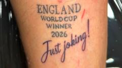 Source-feed image associated with Fan adds 'just joking' to England World Cup win tattoo