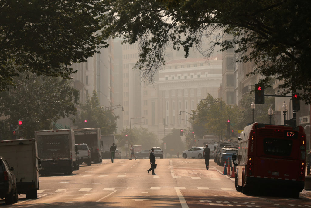 Source-feed image associated with News Wrap: Smoke from wildfires leads to unsafe air quality in U.S.