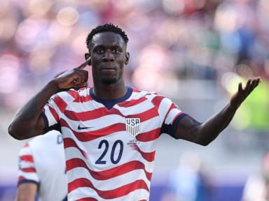 Source-feed image associated with Trump says he asked FIFA to review US World Cup star Folarin Balogun's red card ban