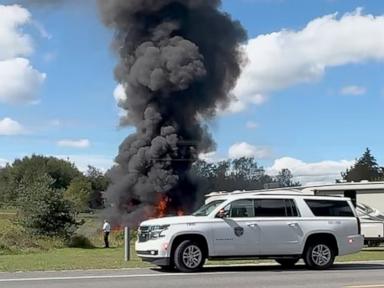 Source-feed image associated with Texas Air National Guard F-16 crashes in Michigan, sparking hourslong evacuation
