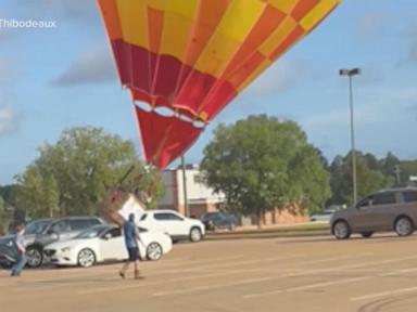 Source-feed image associated with WATCH: Low-flying hot air balloon slams into car in East Texas