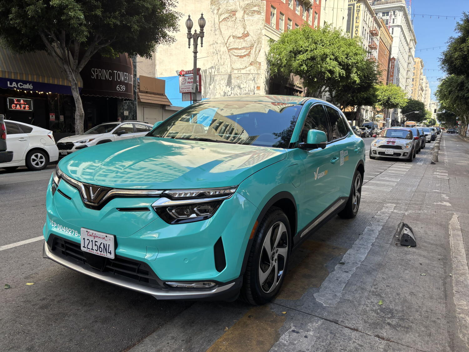 Image from linked report: Vietnamese electric ride hailing service launches in L.A. with its own cars and drivers