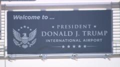 Source-feed image associated with Travellers react as Florida airport renamed after Trump