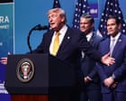 Source-feed image associated with Sabre-rattling to ‘tremendous love’: erratic Trump dominates final hours of Nato summit