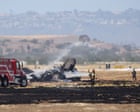 Source-feed image associated with F-35B jet crashed near Marine Corps in San Diego, pilot ejected safely – officials