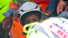 Source-feed image associated with Two boys rescued from Venezuela earthquake rubble after days of being trapped