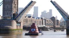 Image from linked report: Danny Dyer in floating poo water protest on Thames