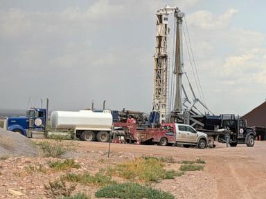 Source-feed image associated with Contractors building border wall ordered to stop drilling wells in New Mexico