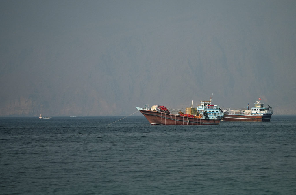 Source-feed image associated with Iranian drones attack Bahrain and a ship is struck in the strait after U.S. airstrikes