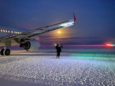 Source-feed image associated with American evacuated from US Antarctic base for emergency medical treatment: Officials