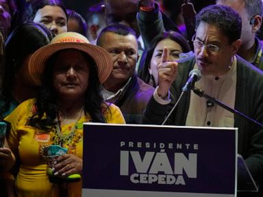 Source-feed image associated with Colombia's presidential election pits outgoing leader's ally against pro-Trump candidates