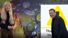 Source-feed image associated with Peter Kay gatecrashes BBC weather report