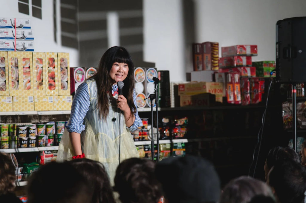 Source-feed image associated with Comedian Jenny Yang takes act to stages inside immigrant grocery stores