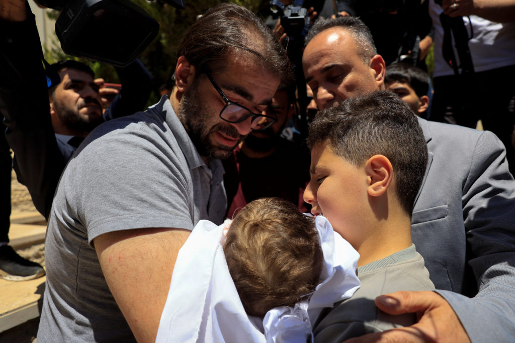Source-feed image associated with 7-month-old baby killed after Israeli troops open fire on a car, Palestinian health officials say