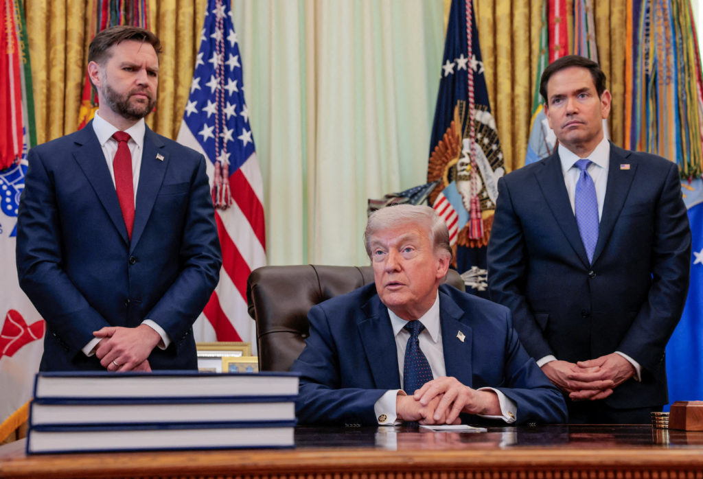 Source-feed image associated with Vance and Rubio take different approaches as Iran tests their 2028 prospects