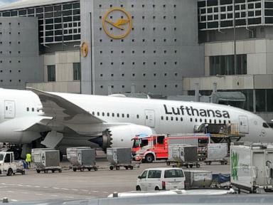 Source-feed image associated with Employees injured after Boeing 787 nose gear collapses at Frankfurt Airport