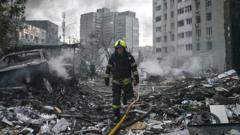 Source-feed image associated with Ukraine warns of interceptor missile shortage as 23 killed in Kyiv region