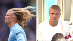 Source-feed image associated with 'New season, new trim' - Haaland reveals buzzcut