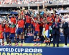 Source-feed image associated with Donald Trump has to let it linger as he hangs on for Spain’s World Cup celebrations