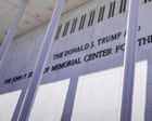 Source-feed image associated with US judge orders removal of Trump's name from Kennedy Center