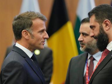 Source-feed image associated with Macron arrives in Syria as first major Western leader to visit war-torn country under new leadership