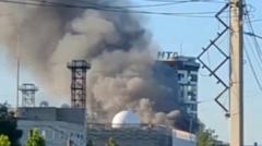 Source-feed image associated with Ukraine says missiles hit military plant deep inside Russia