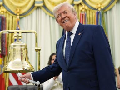 Source-feed image associated with Trump rings Wall Street's opening bells as he ties his presidency to stock market gains