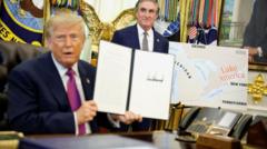 Source-feed image associated with Trump signs order to rename Lake Ontario as Lake America