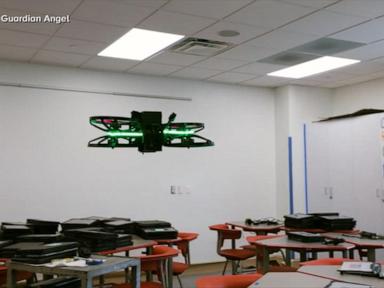 Source-feed image associated with WATCH: Pepper-spraying drones to help stop school shooters sparks debate