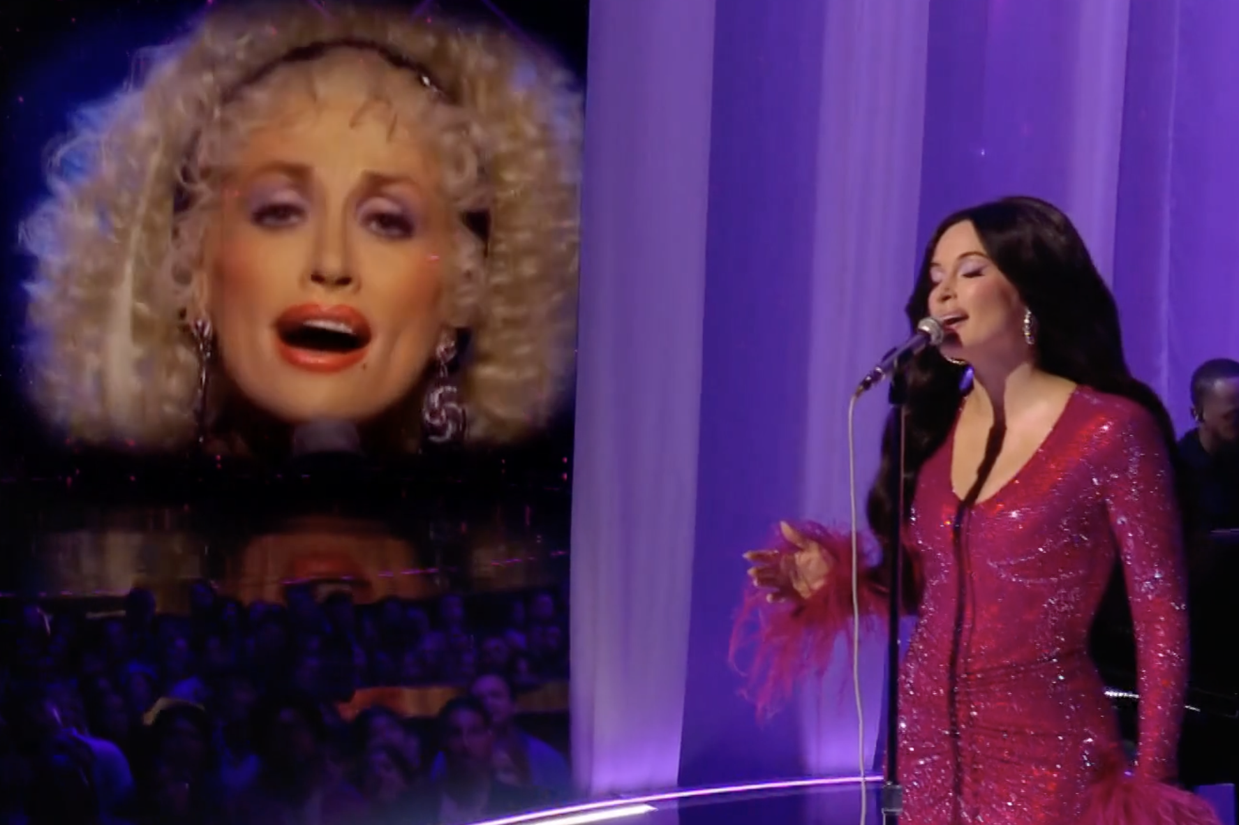 Image from linked report: Kacey Musgraves Pays Heartfelt Tribute to Dolly Parton With ‘I Will Always Love You’ Performance at MTV Video Music Awards