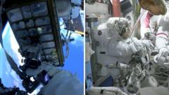 Source-feed image associated with Watch: Astronauts set out on rare all-female spacewalk