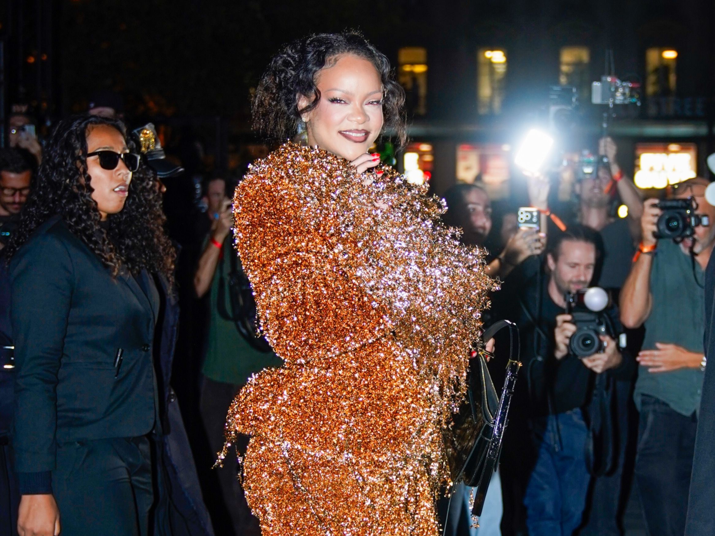 Image from linked report: Rihanna Kicks Off Paris Fashion Week With a Statement Look