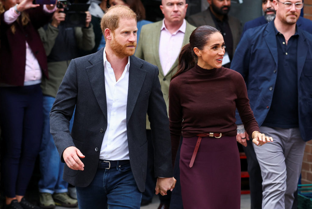 Image from linked report: Prince Harry and Meghan make first joint appearances since returning to UK