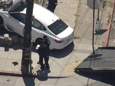 Source-feed image associated with Child driver strikes woman walking dog in crosswalk, critically injuring her: Police
