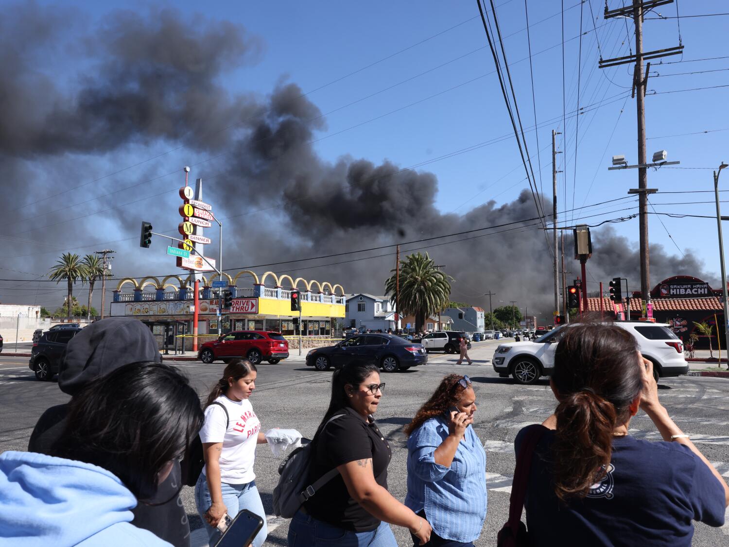 Source-feed image associated with Boyle Heights blaze choked parts of L.A. with astronomical soot pollution