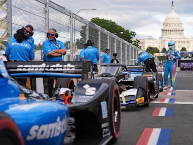 Source-feed image associated with Trump will kick off the IndyCar race in the Beast before cars zoom through Washington's streets
