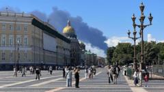 Source-feed image associated with Ukrainian drones hit St Petersburg as Putin's flagship economic forum opens