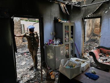 Source-feed image associated with A fire at a nursing home in Sri Lanka has killed 12 people, police say