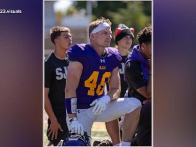 Source-feed image associated with WATCH: Dad hits the gridiron at age 48