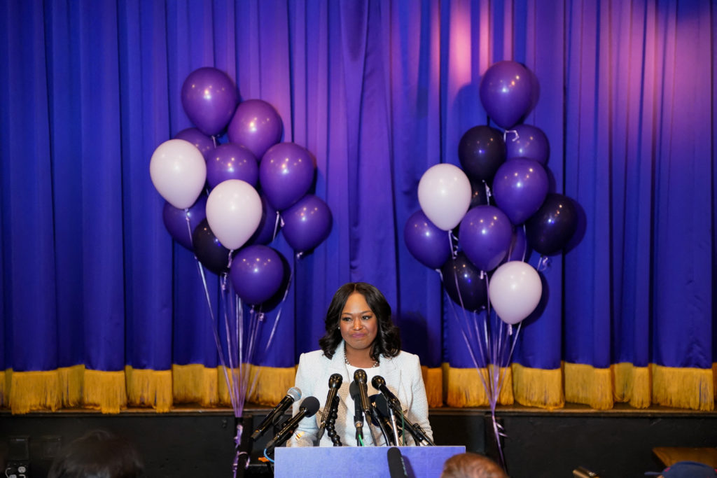 Source-feed image associated with Janeese Lewis George wins the Democratic primary for mayor of Washington, D.C.