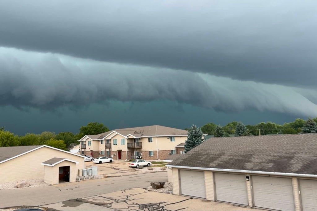 Source-feed image associated with Wisconsin tornado causes extensive damage and cuts power to thousands of homes