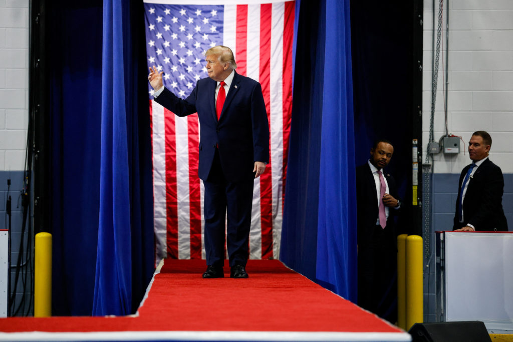 Image from linked report: WATCH LIVE: Trump speaks at rally along Arizona-Nevada border