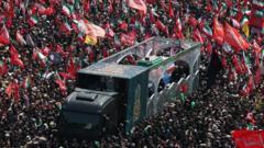 Source-feed image associated with Huge crowds fill Tehran streets for Khamenei's funeral procession