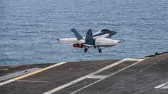 Source-feed image associated with US strikes Iran targets for second time in three days