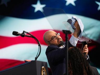 Source-feed image associated with Teleprompter operator accused of betting on Trump speeches is out of a job
